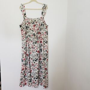 SHEIN Multicolored Sundress with Flutter Sleeves and Square Neck